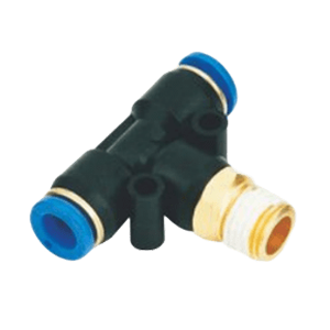 pneumatic tee fitting Blue