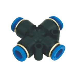 4 way air fitting Blue