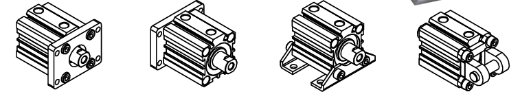 ACQ Compact Cylinder Mounting Styles and Accessories Diagram