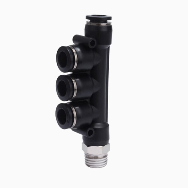 Pneumatic five-way threaded connector PKB