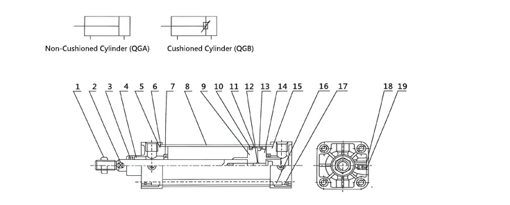 QGB Cylinder Structural Diagram