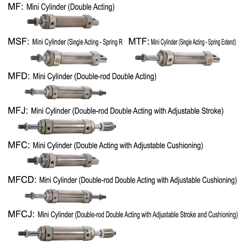 MF Mini Cylinder: Specifications and Diagrams