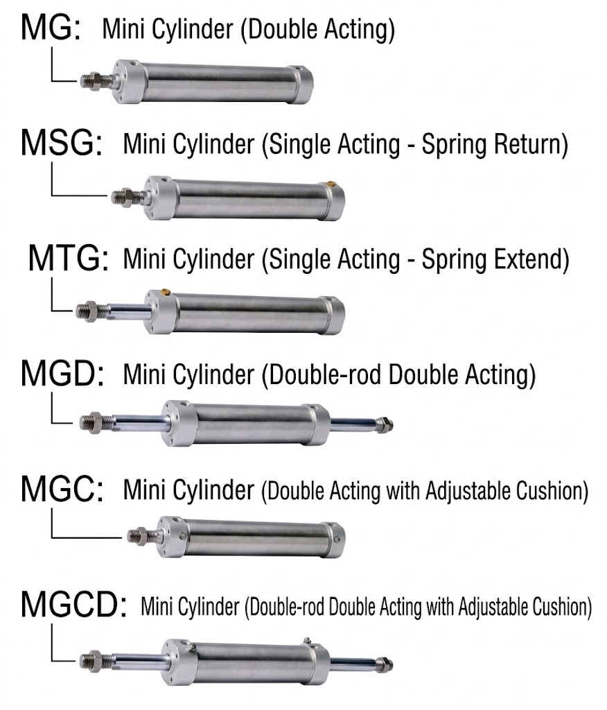 MG Stainless Steel Mini Cylinder Specifications and Types