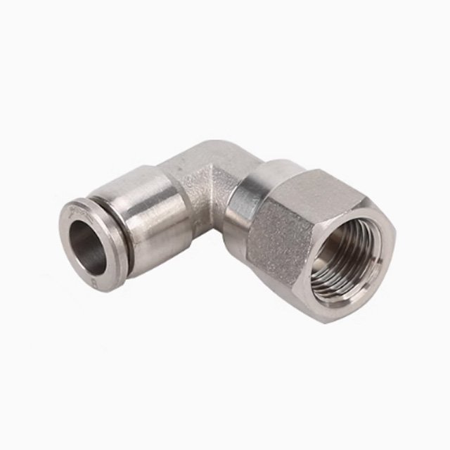 stainless steel Female thread elbow push to connect fittings PLF