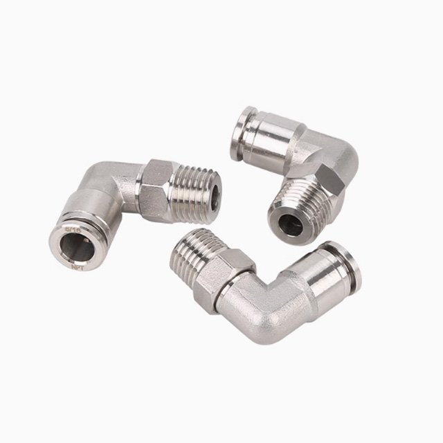 stainless steel Threaded elbow push to connect fittings PL