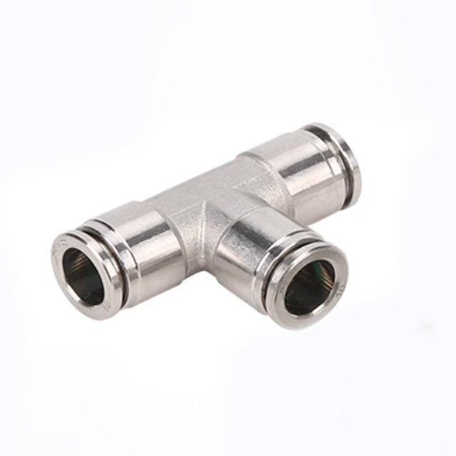 stainless steel Union Tee push to connect fittings PE