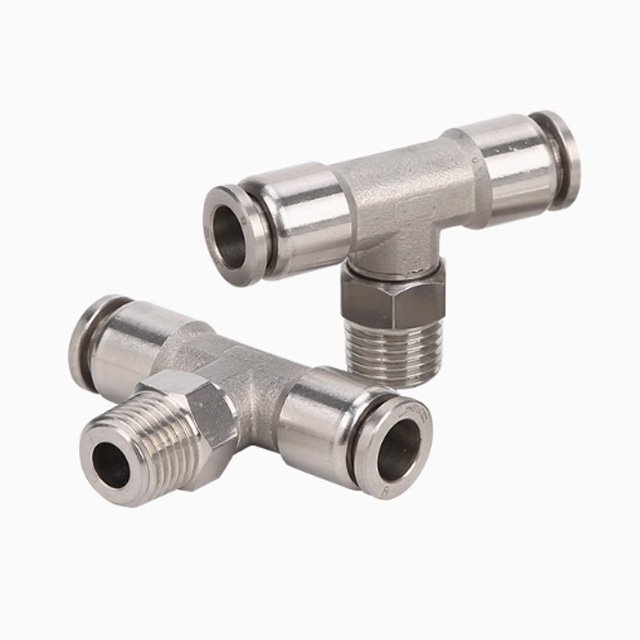 stainless steel tee push to connect fittings PB