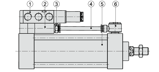 SCF series Pneumatic Cylinder With Solenoid Valve Main Components