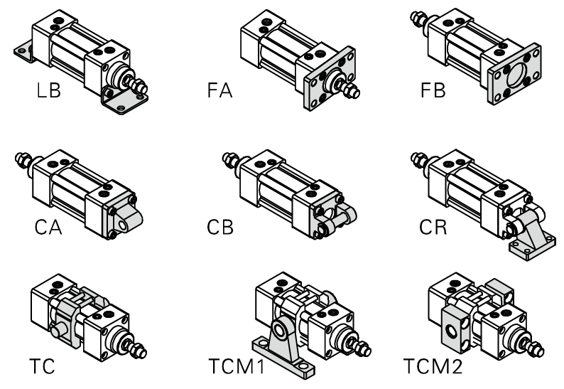 JSI Series Standard Cylinders: Various Mounting Accessories
