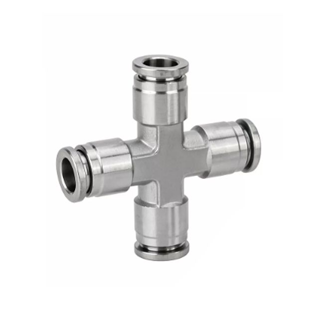 PZA Stainless Steel cross push to connect fitting